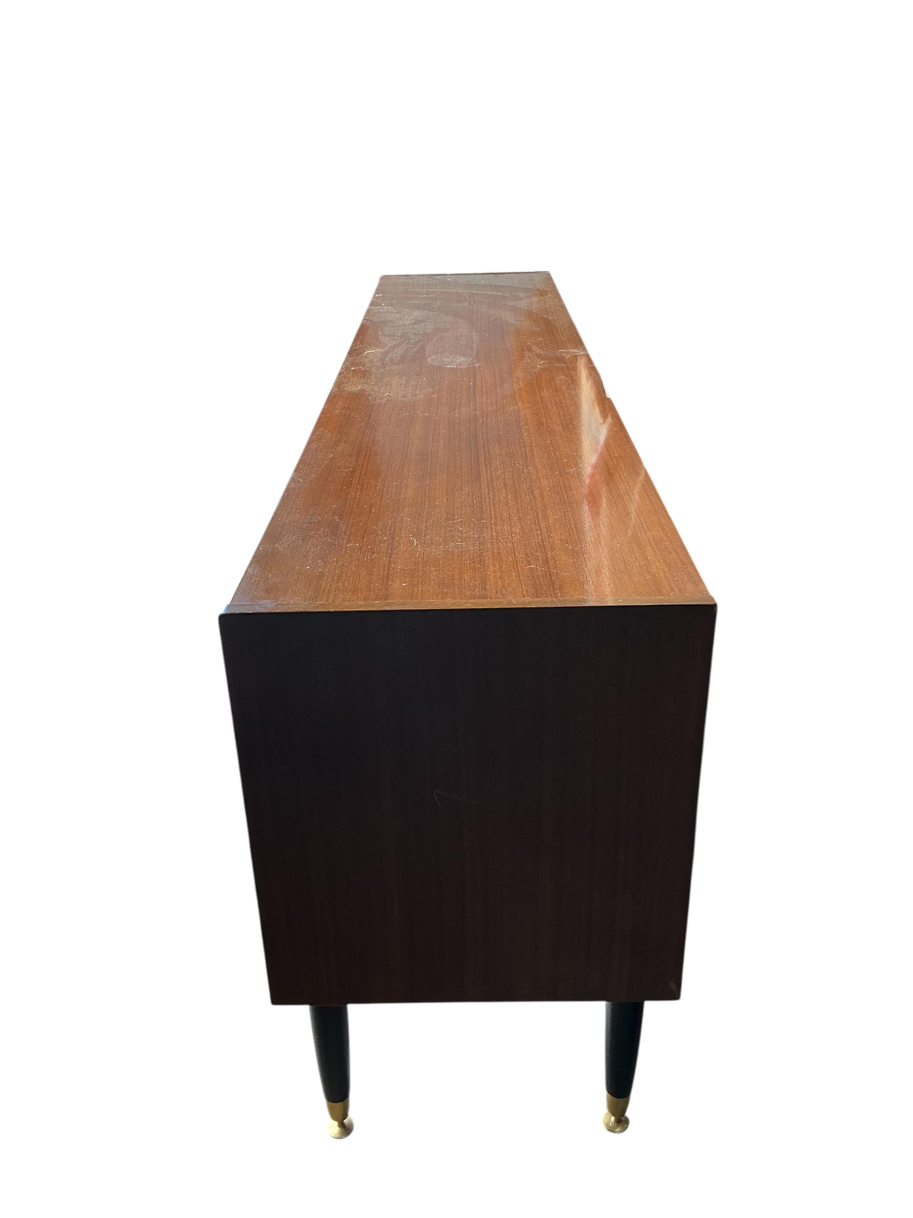 A mid century G Plan 'Librenza' teak sideboard, width 190cm, depth 43cm, height 77cm